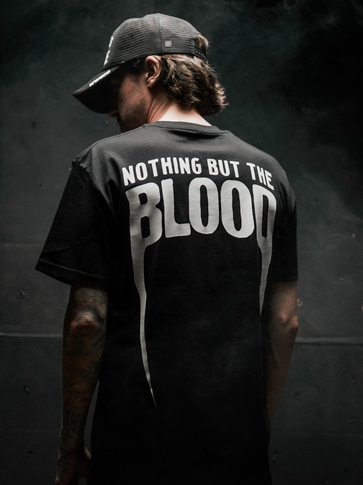 NOTHING BUT THE BLOOD "STANDARD ISSUE" TEE IN BLACK