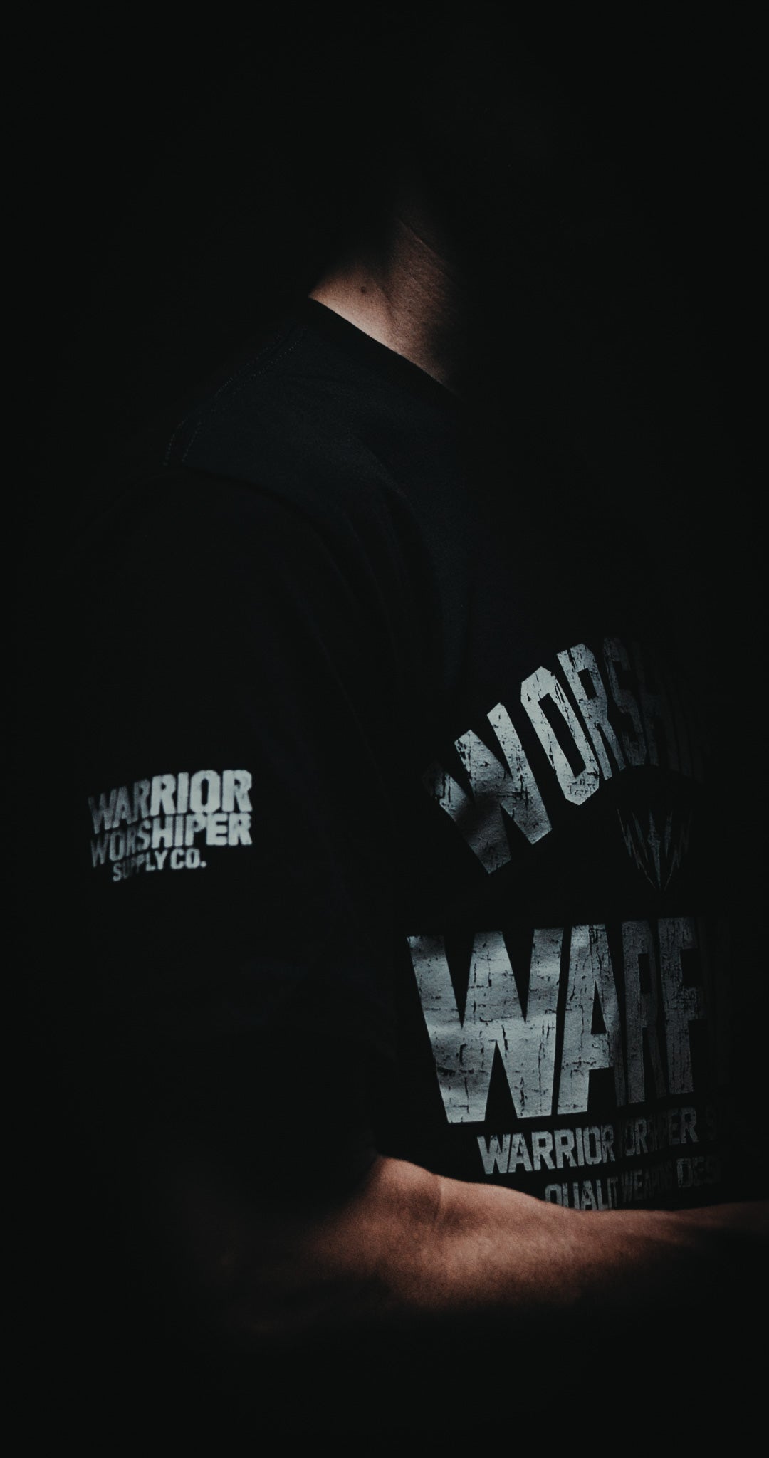 WORSHIP IS WARFARE "FRONT EDITION" PREMIUM TEE IN BLACK