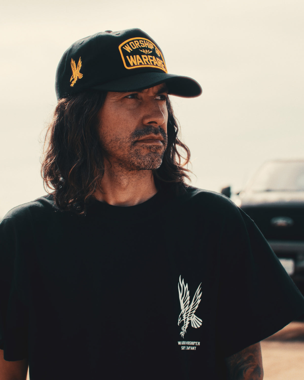 [NEW] "WORSHIP IS WARFARE" VETERANS UNSTRUCTURED MID CROWN WOOL HAT (LMTD DROP 001)