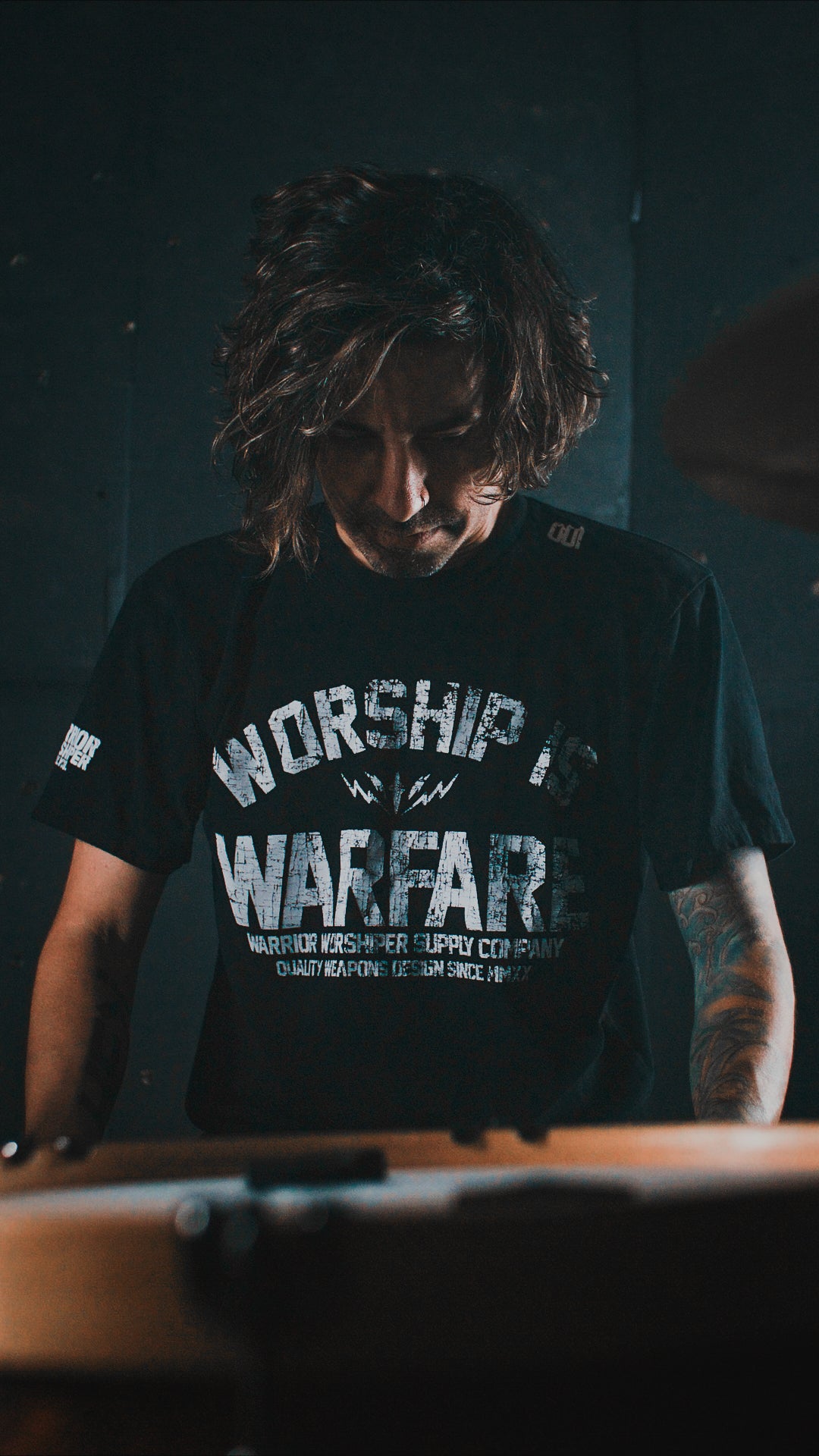 WORSHIP IS WARFARE "FRONT EDITION" PREMIUM TEE IN BLACK