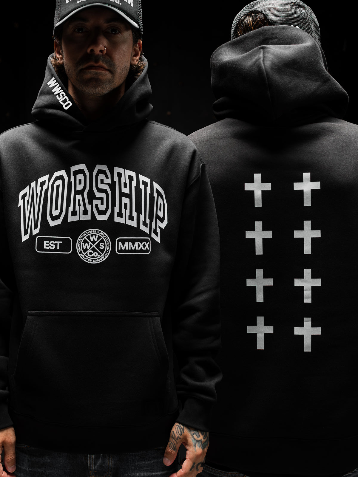 CROSSES WORSHIP "PREMIUM" HOODIE IN BLACK