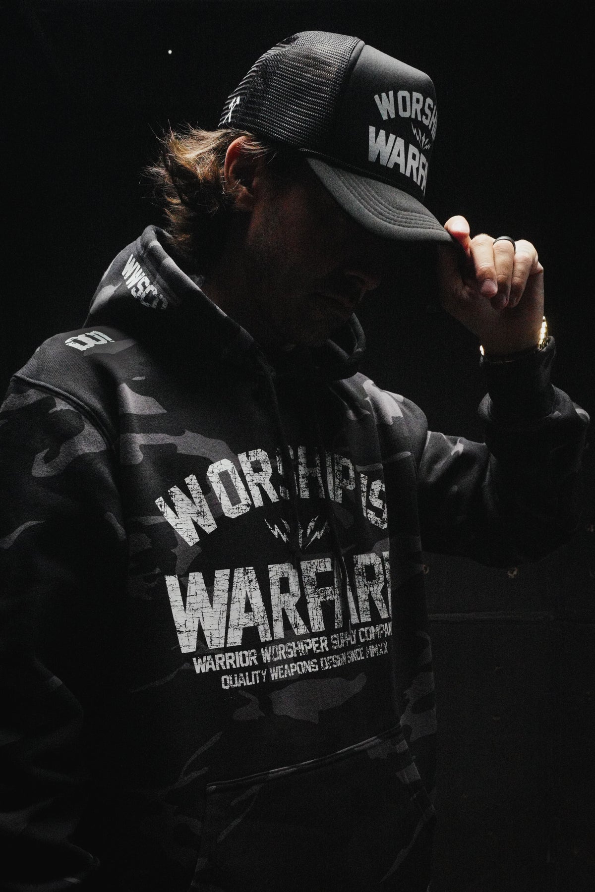 WORSHIP IS WARFARE V2 "PREMIUM" DARK CAMO HOODIE