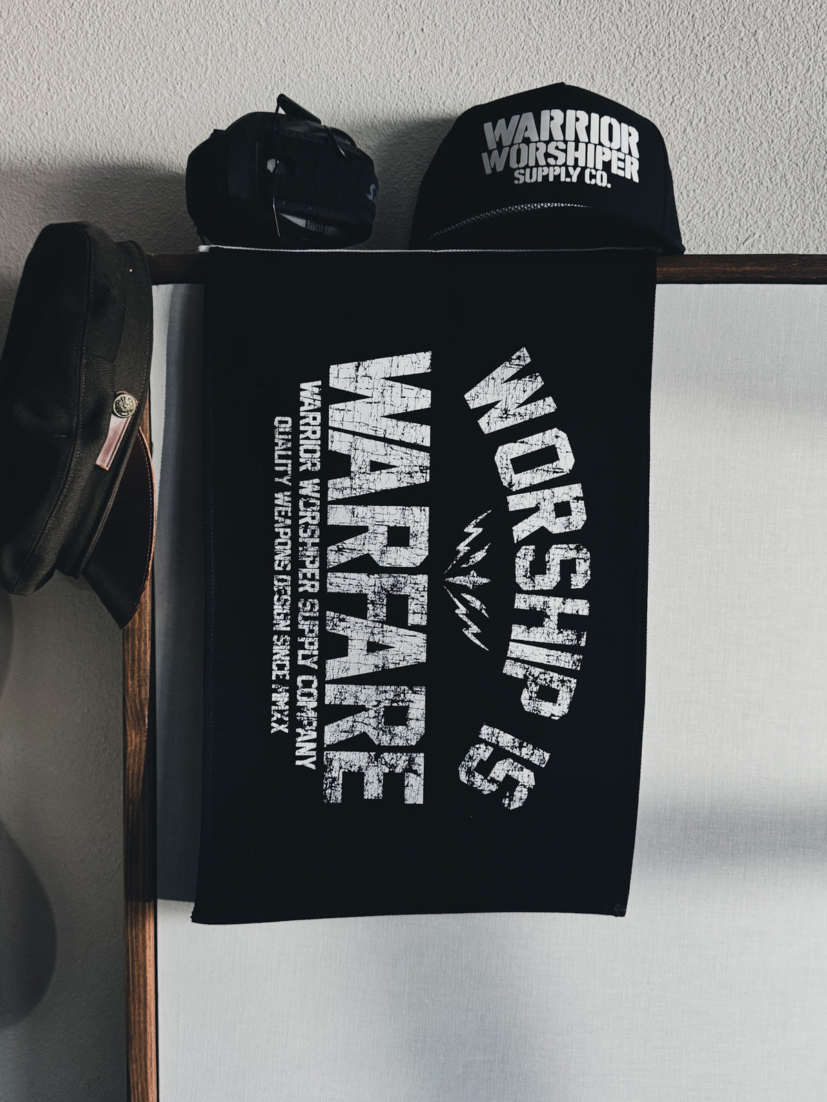 WORSHIP IS WARFARE SMALL CANVAS FLAG