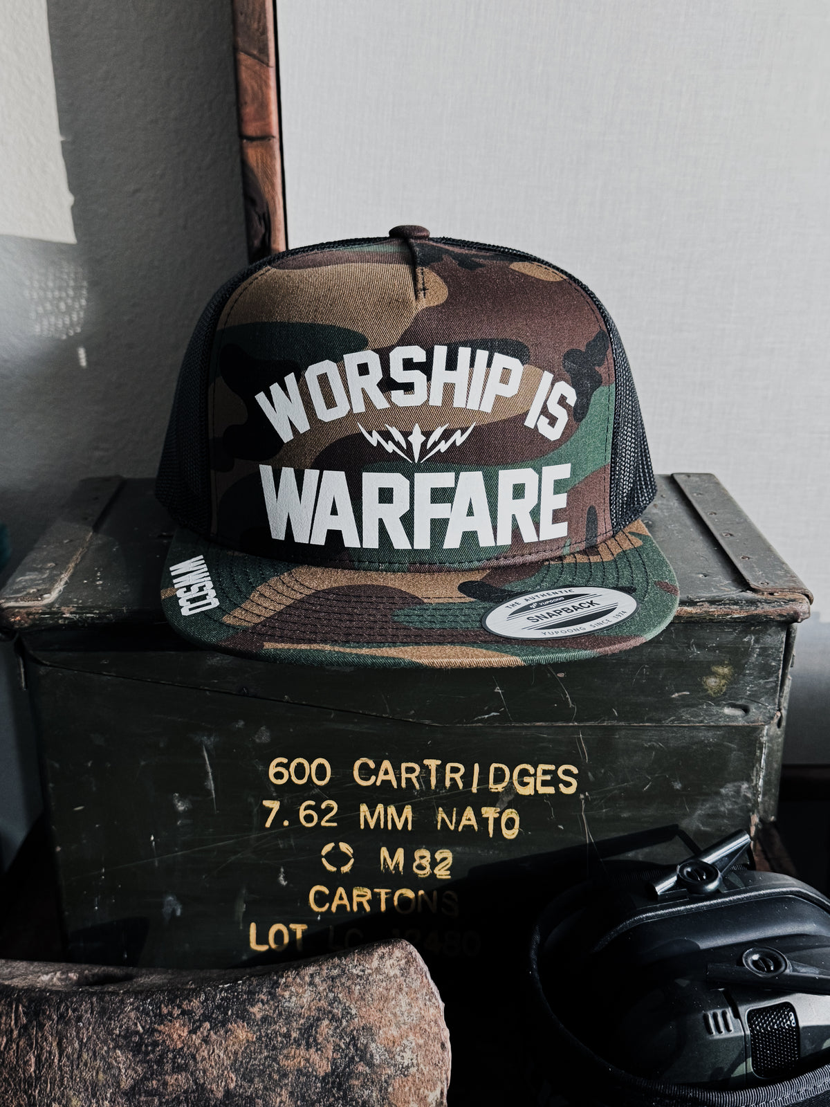 WORSHIP IS WARFARE CAMO V2 SNAPBACK HAT