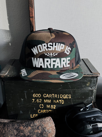 WORSHIP IS WARFARE CAMO V2 SNAPBACK HAT