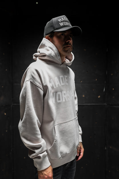 MADE TO WORSHIP "PREMIUM ULTRA SOFT" RELAX HOODIE IN FADED BONE
