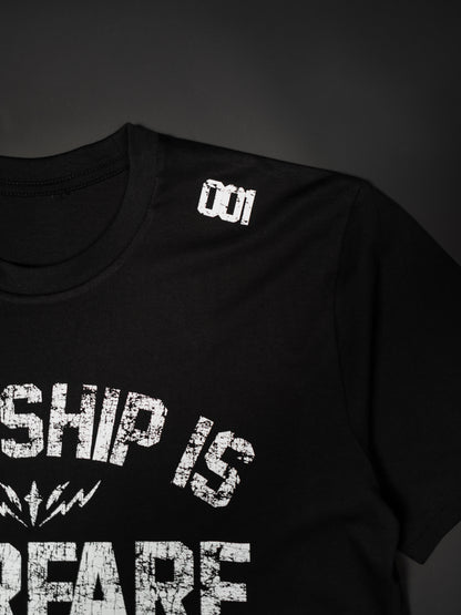 WORSHIP IS WARFARE "FRONT EDITION" PREMIUM TEE IN BLACK