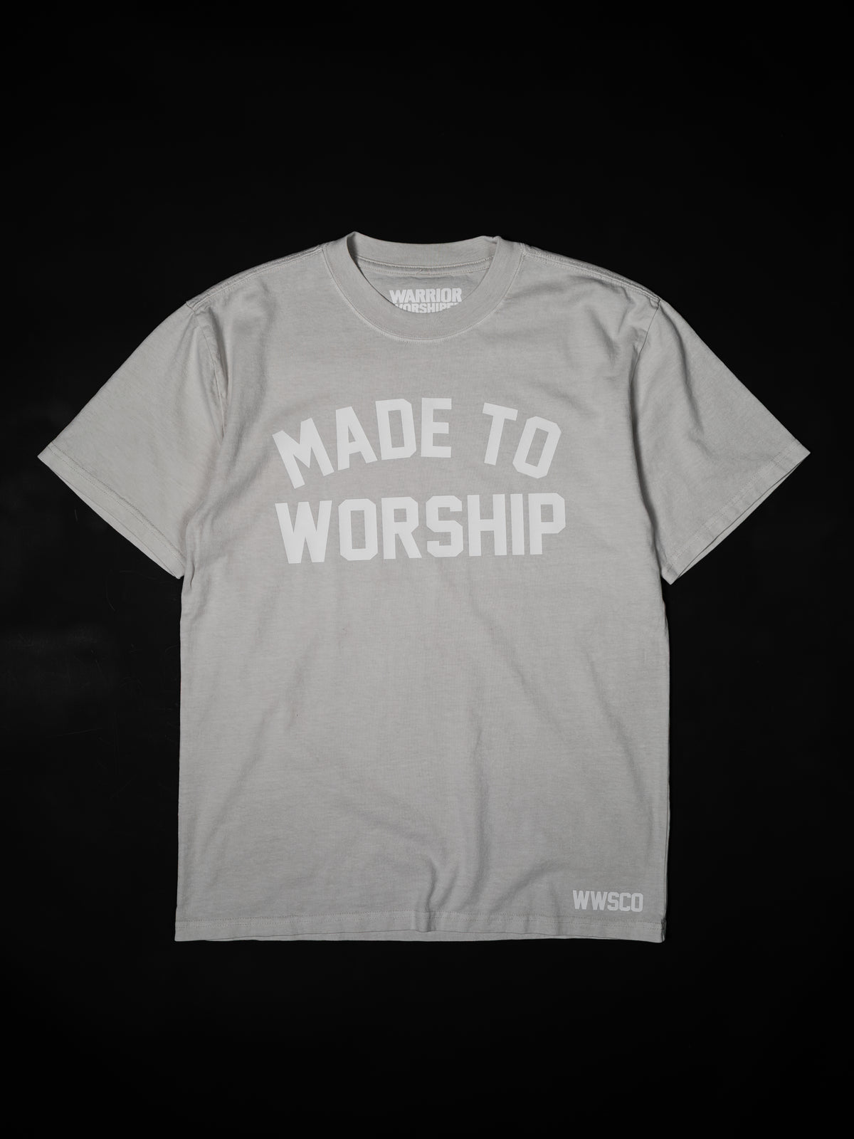 MADE TO WORSHIP "PREMIUM" HEAVY KNIT TEE IN FADED BONE 7.1 oz