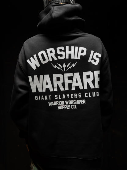WORSHIP IS WARFARE V3 "PREMIUM" FLAGSHIP HOODIE IN BLACK