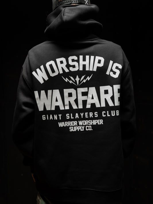 WORSHIP IS WARFARE V3 "PREMIUM" FLAGSHIP HOODIE IN BLACK