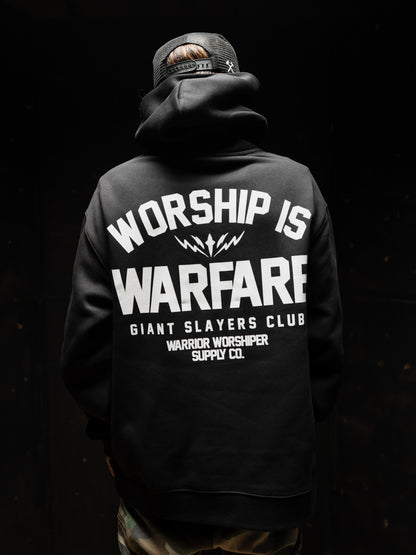 WORSHIP IS WARFARE V3 "PREMIUM" FLAGSHIP HOODIE IN BLACK