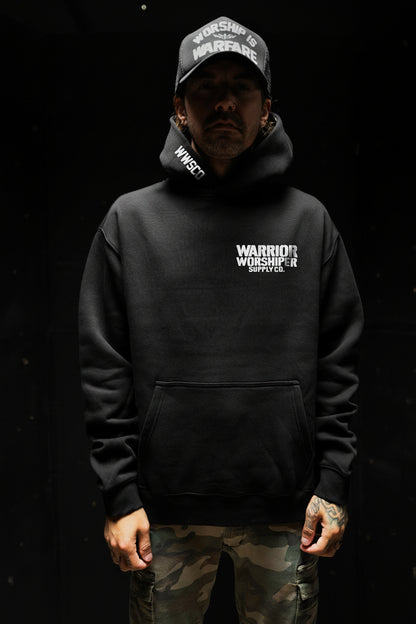 WORSHIP IS WARFARE V3 "PREMIUM" FLAGSHIP HOODIE IN BLACK