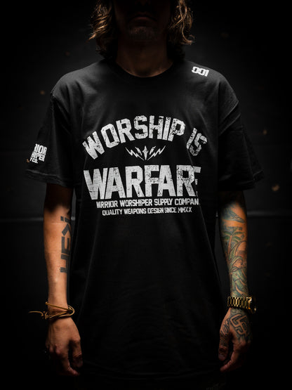 WORSHIP IS WARFARE "FRONT EDITION" PREMIUM TEE IN BLACK