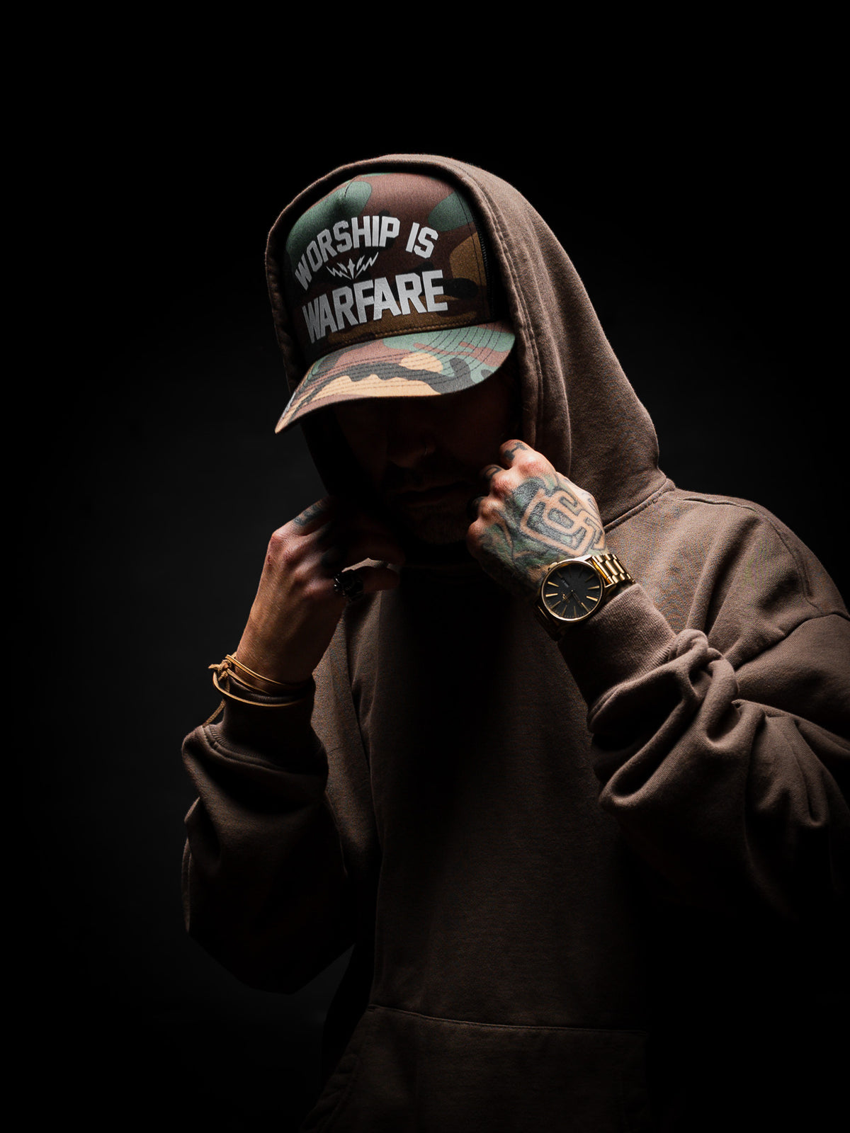 WORSHIP IS WARFARE CAMO V2 SNAPBACK HAT