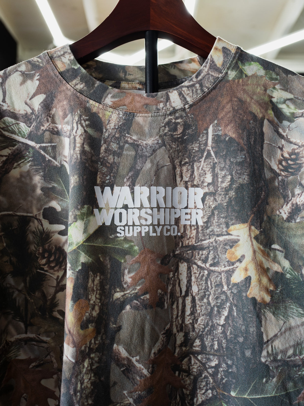 WORSHIP IS WARFARE OVERSIZED BOX TEE 7.5 oz IN REAL TREE CAMO [RESTOCKED]