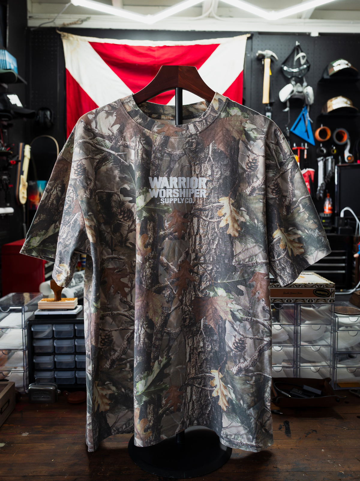 WORSHIP IS WARFARE OVERSIZED BOX TEE 7.5 oz IN REAL TREE CAMO [RESTOCKED]