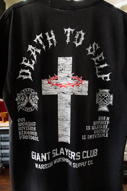 DEATH TO SELF "PREMIUM" OVERSIZED CROP TEE IN VINTAGE BLACK 7.5 oz