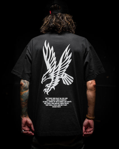 [NEW] ISAIAH 40:31 EAGLE PREMIUM OVERSIZED BOX TEE IN RUSTIC BLACK 7.5 oz