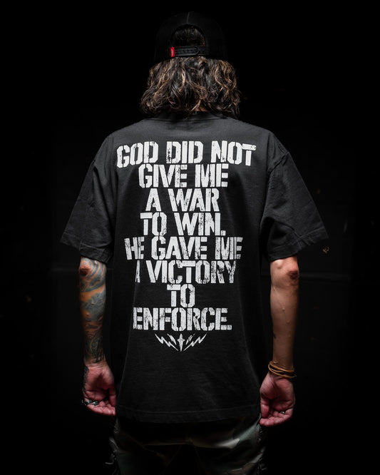 [NEW] VICTORY ENFORCER PREMIUM OVERSIZED TEE IN RUSTIC BLACK 7.5 oz