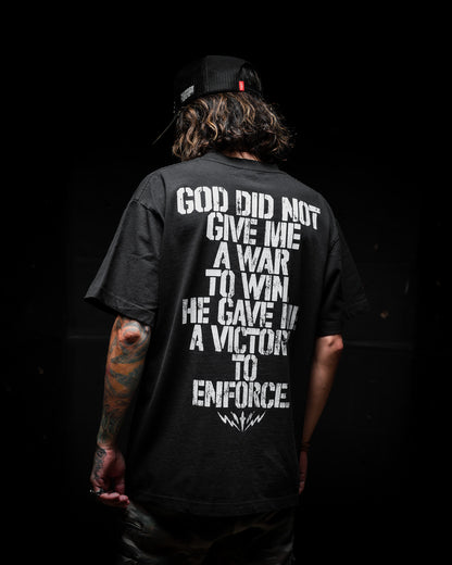 [NEW] VICTORY ENFORCER PREMIUM OVERSIZED TEE IN RUSTIC BLACK 7.5 oz