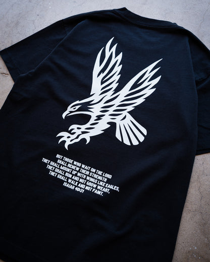[NEW] ISAIAH 40:31 EAGLE PREMIUM OVERSIZED BOX TEE IN RUSTIC BLACK 7.5 oz