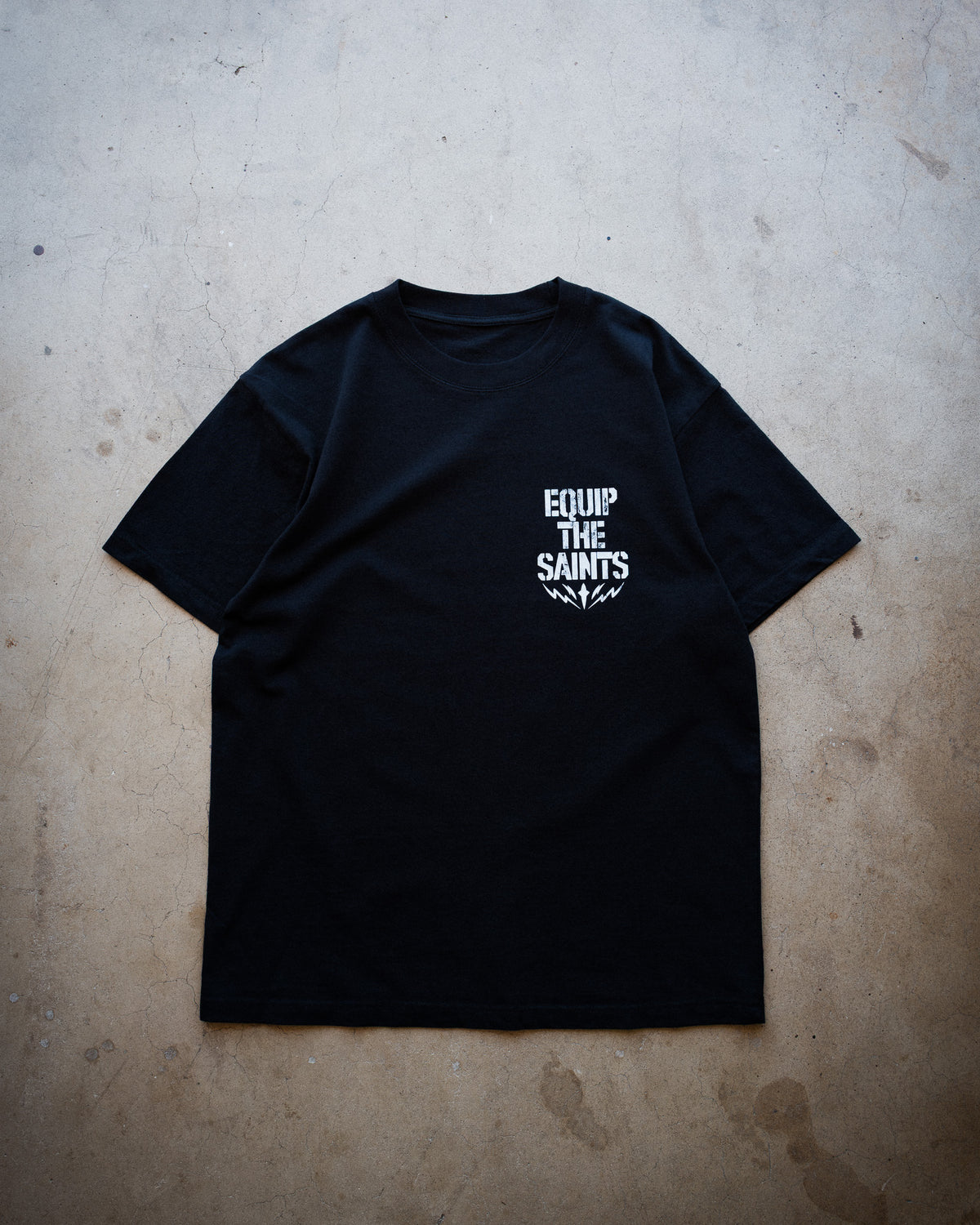 [NEW] EQUIP THE SAINTS PREMIUM OVERSIZED TEE IN RUSTIC BLACK 7.5 oz