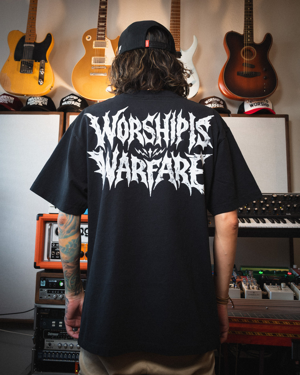 [NEW] WORSHIP IS WARFARE "METAL" PREMIUM OVERSIZED TEE IN RUSTIC BLACK 7.5 oz