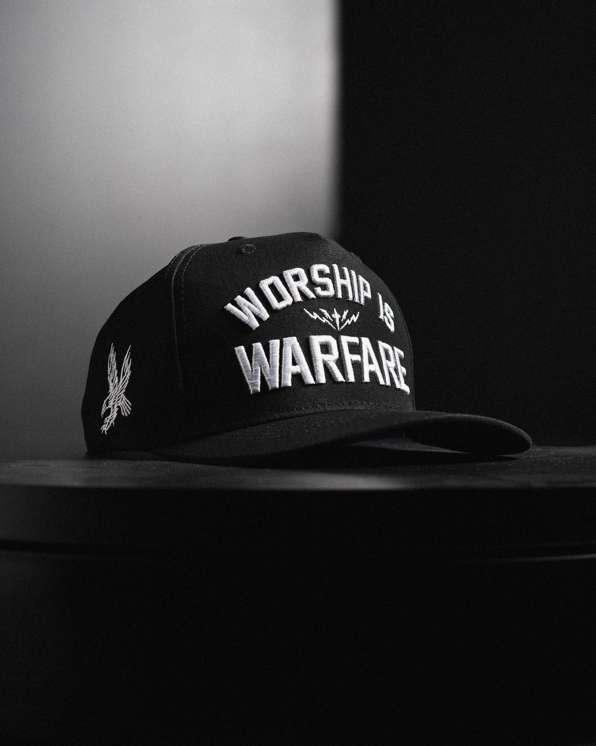 [NEW] FLAGSHIP "WORSHIP IS WARFARE" SNAPBACK HAT IN BLACK (LMTD DROP 001)