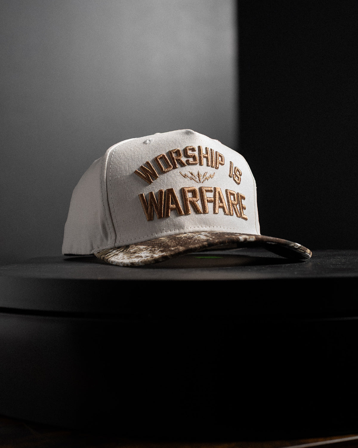 [NEW] "WORSHIP IS WARFARE" CREME/ TREE CAMO HAT (LMTD DROP 001)