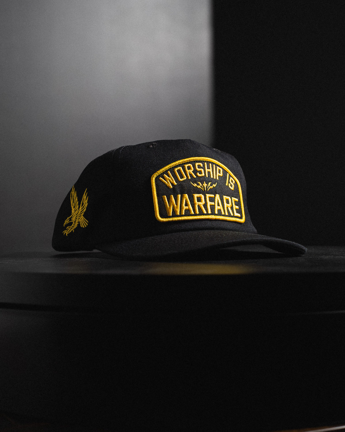 [NEW] "WORSHIP IS WARFARE" VETERANS UNSTRUCTURED MID CROWN WOOL HAT (LMTD DROP 001)
