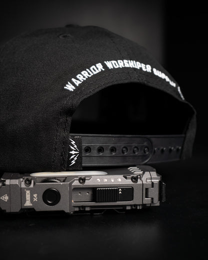 [NEW] FLAGSHIP "WORSHIP IS WARFARE" SNAPBACK HAT IN BLACK (LMTD DROP 001)