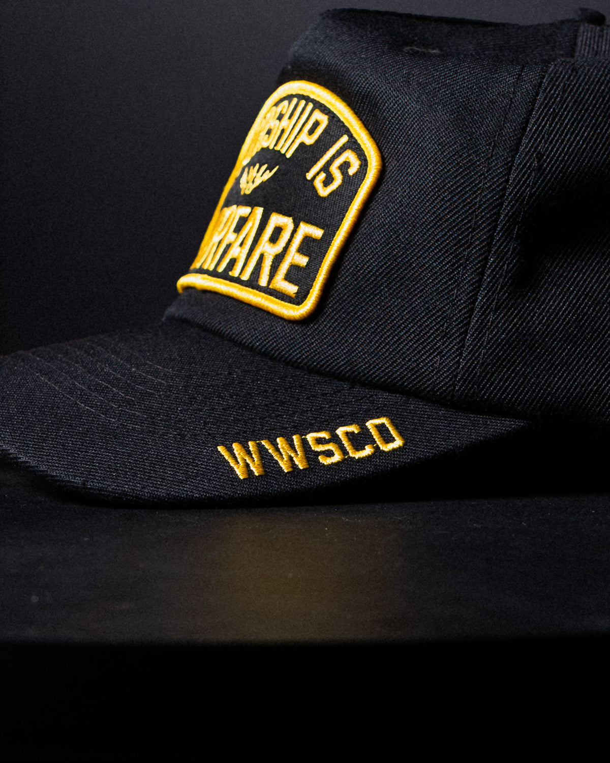 [NEW] "WORSHIP IS WARFARE" VETERANS UNSTRUCTURED MID CROWN WOOL HAT (LMTD DROP 001)