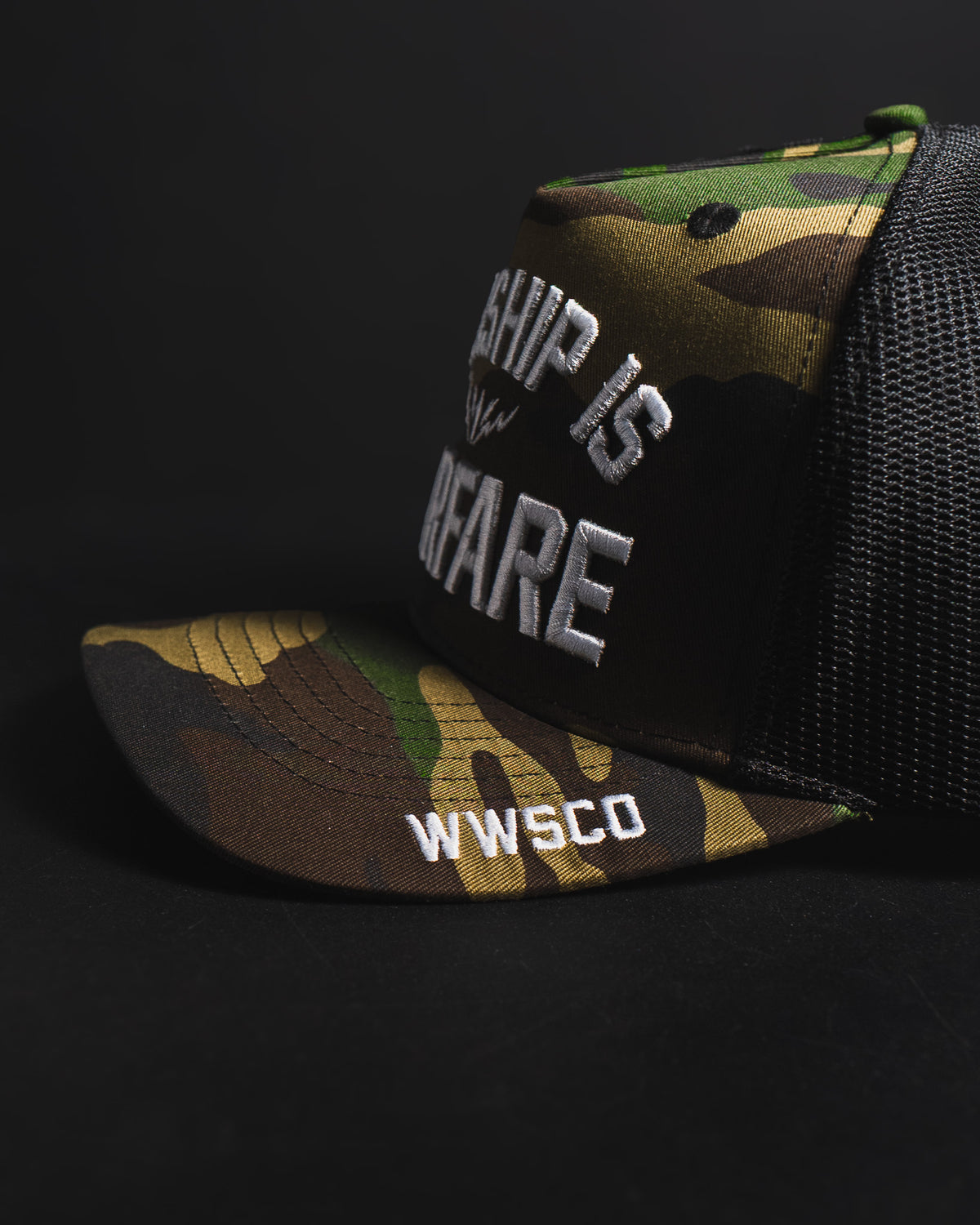 [NEW] "WORSHIP IS WARFARE" V3 WOODLAND CAMO SNAPBACK (LMTD DROP 002)