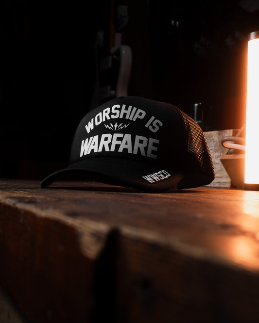 WORSHIP IS WARFARE FOAM TRUCKER HAT