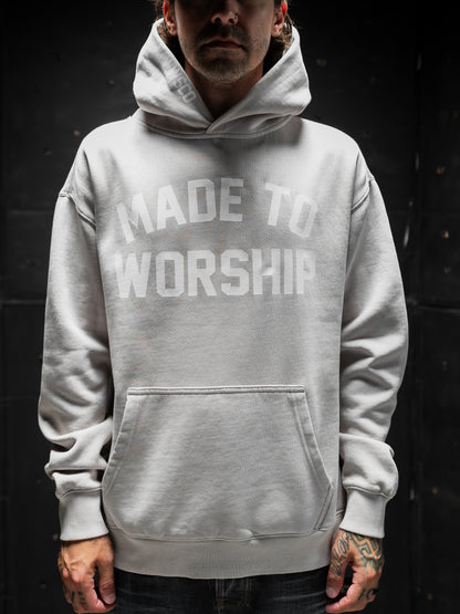 MADE TO WORSHIP "PREMIUM ULTRA SOFT" RELAX HOODIE IN FADED BONE