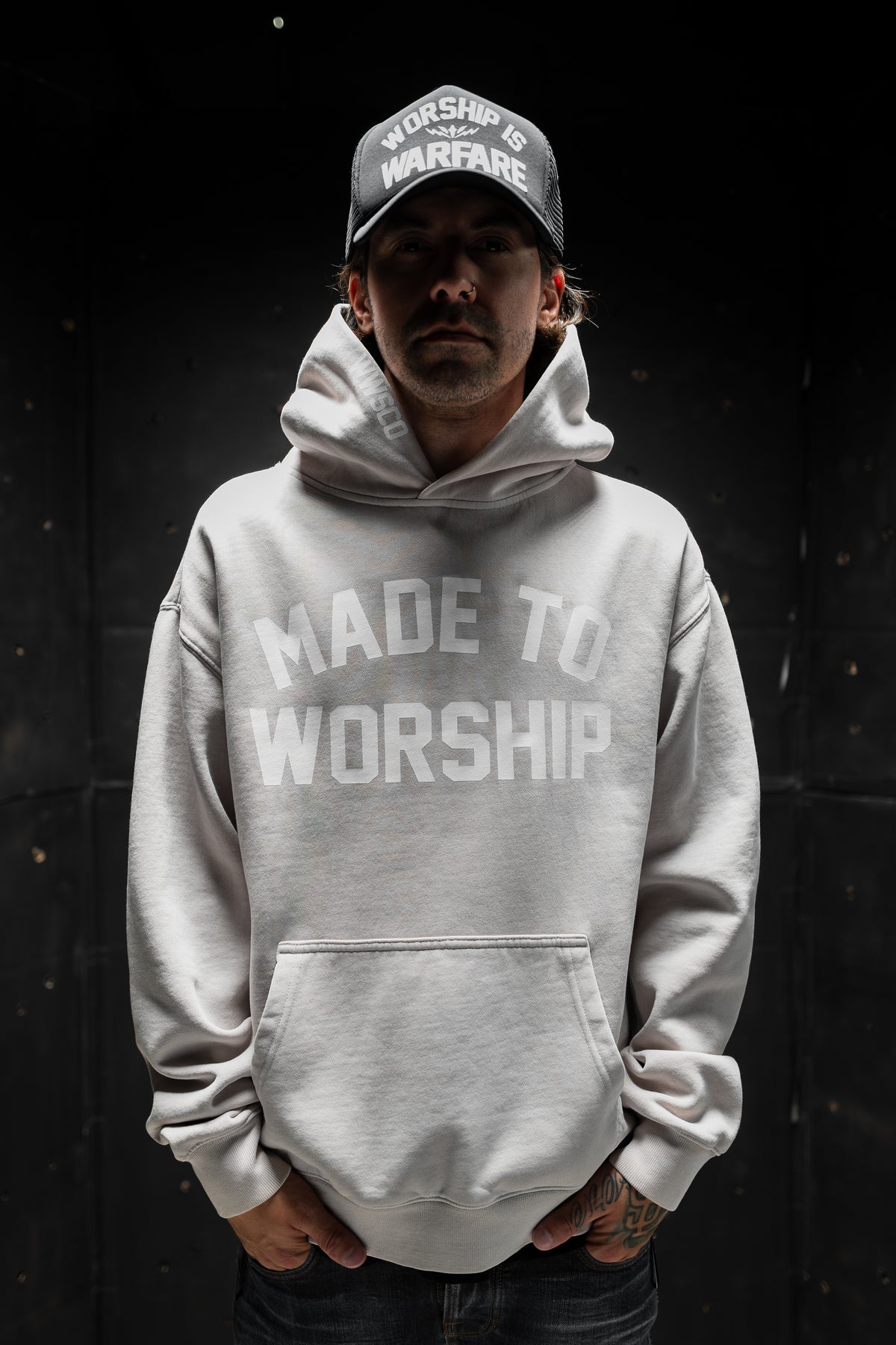 MADE TO WORSHIP "PREMIUM ULTRA SOFT" RELAX HOODIE IN FADED BONE