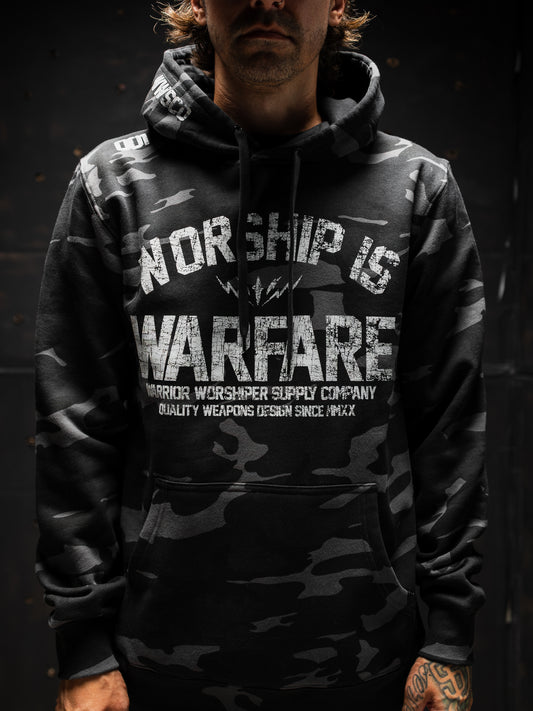 WORSHIP IS WARFARE V2 "PREMIUM" DARK CAMO HOODIE