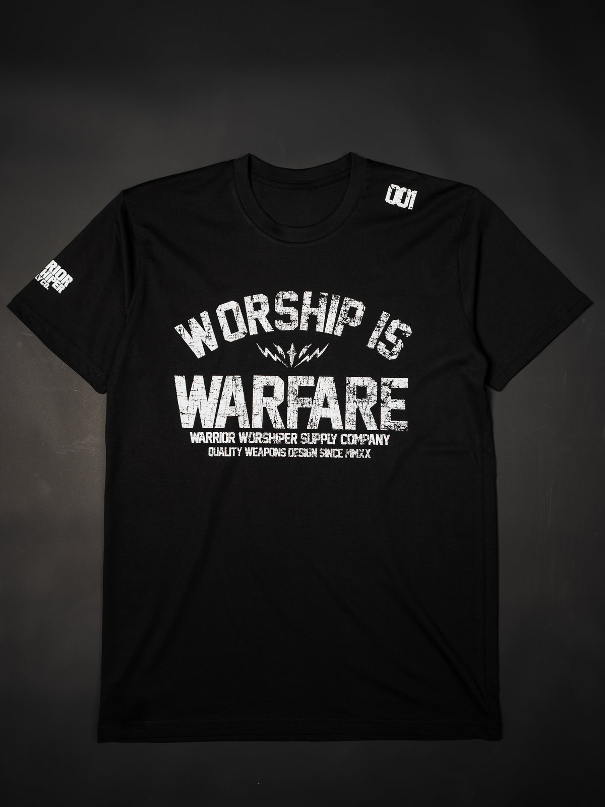WORSHIP IS WARFARE "FRONT EDITION" PREMIUM TEE IN BLACK